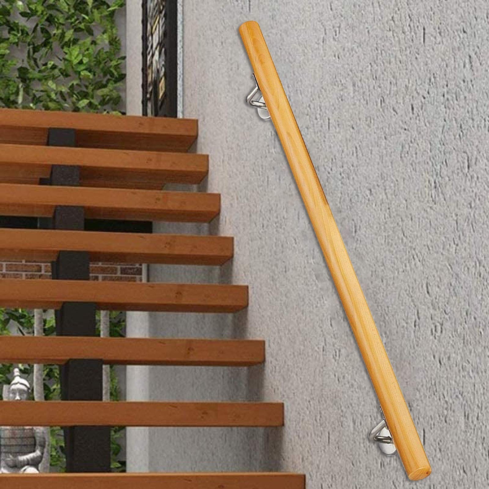 Main courante antidérapante en kit complet avec supports muraux pour escalier