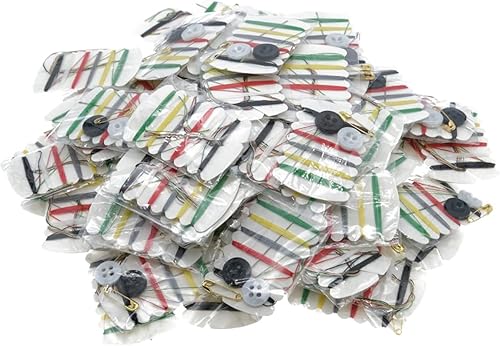 Aysekone 50 juegos de costura de viaje, kit de reparación de emergencia con agujas, hilos, botones, pasadores de seguridad, suministros de costura