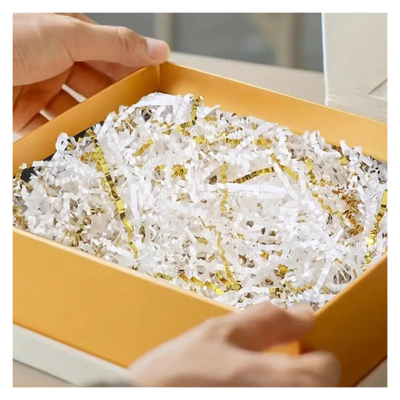 Wypełniacz do koszy upominkowych, Papier marszczony, cięty, wielokolorowy, opakowanie 2/4/6(Light Coffee Golden,*6pack)