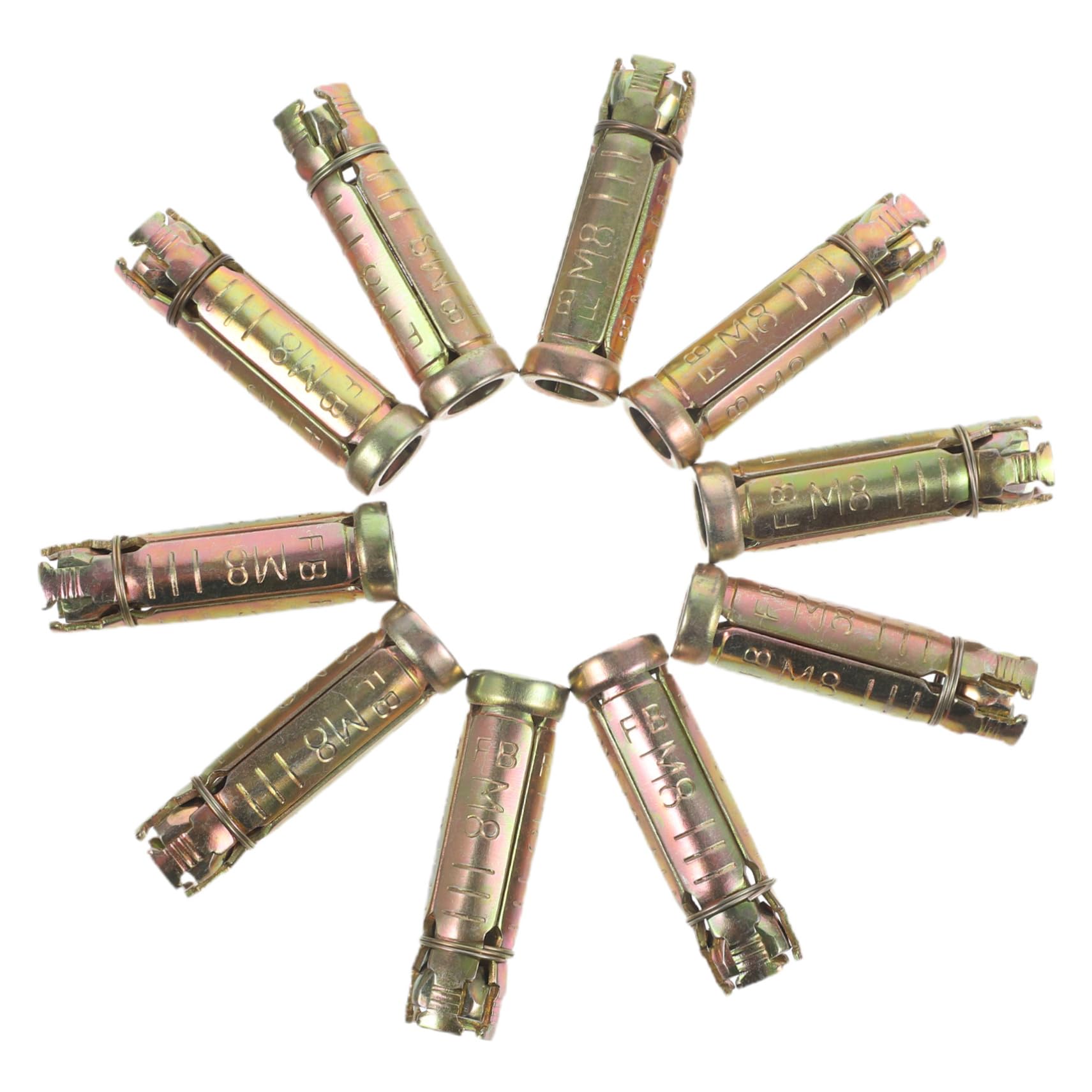 NAMOARLY 10pcs Concrete Wall Anchor Bolts x 50mm Knurled Steel Expansion Anchors Easy to Install for Construction