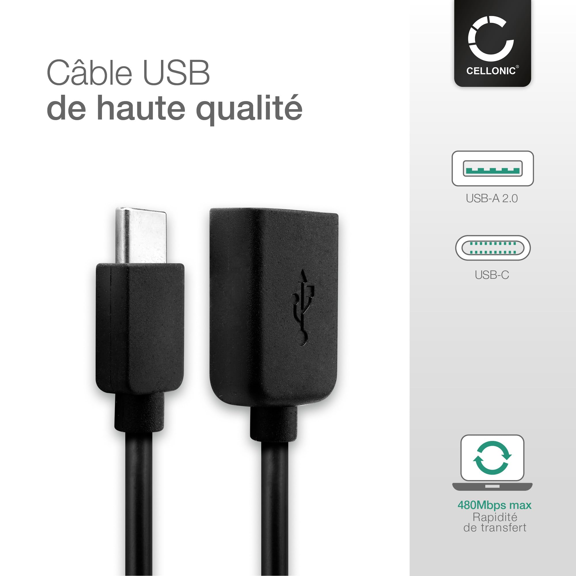 Subtel Câble OTG Pour Tablette Compatible Avec Adaptateur