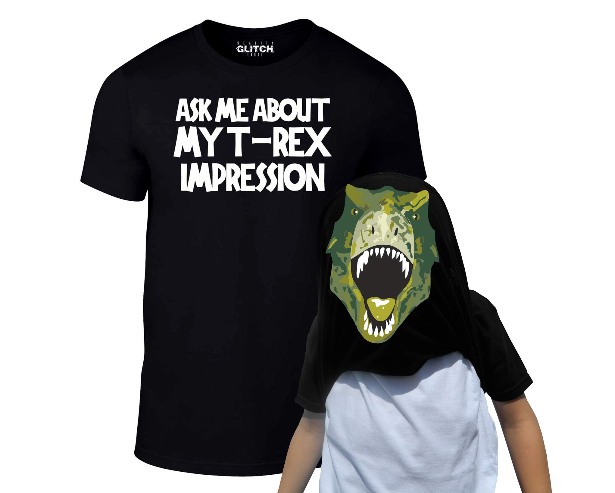 Reality GlitchBoy's Reality Glitch Kids Ask Me About My T-rex Flip Funny Dinosaur Tshirt T-Shirt