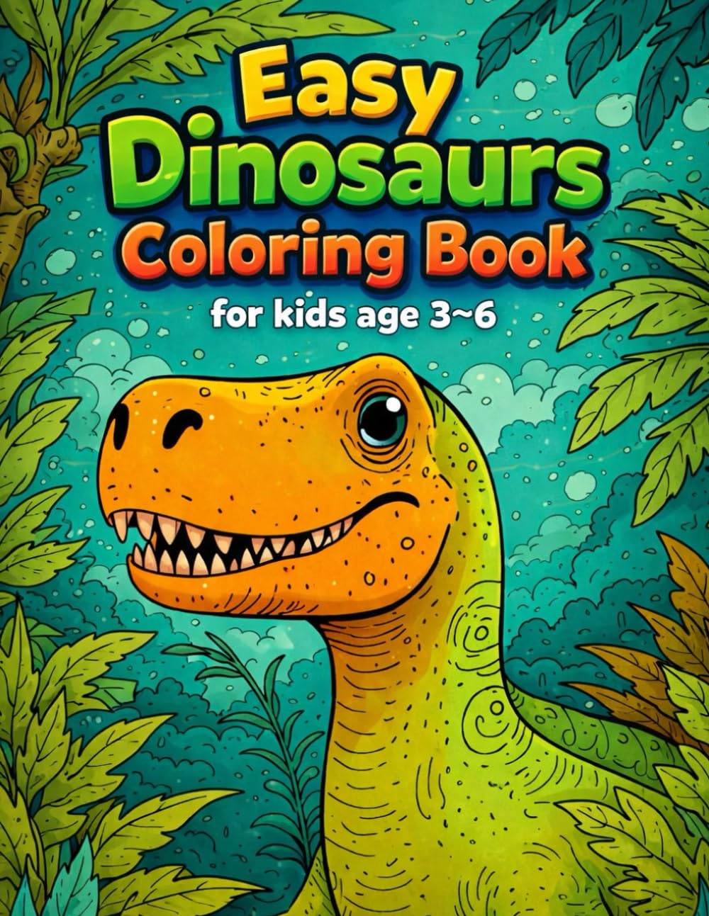 Easy Dinosaurs Coloring Book for Kids Ages 3–6: Fun and simple dinosaur coloring pages for kids ages 3–6 to enjoy creativity, focus, and screen-free fun