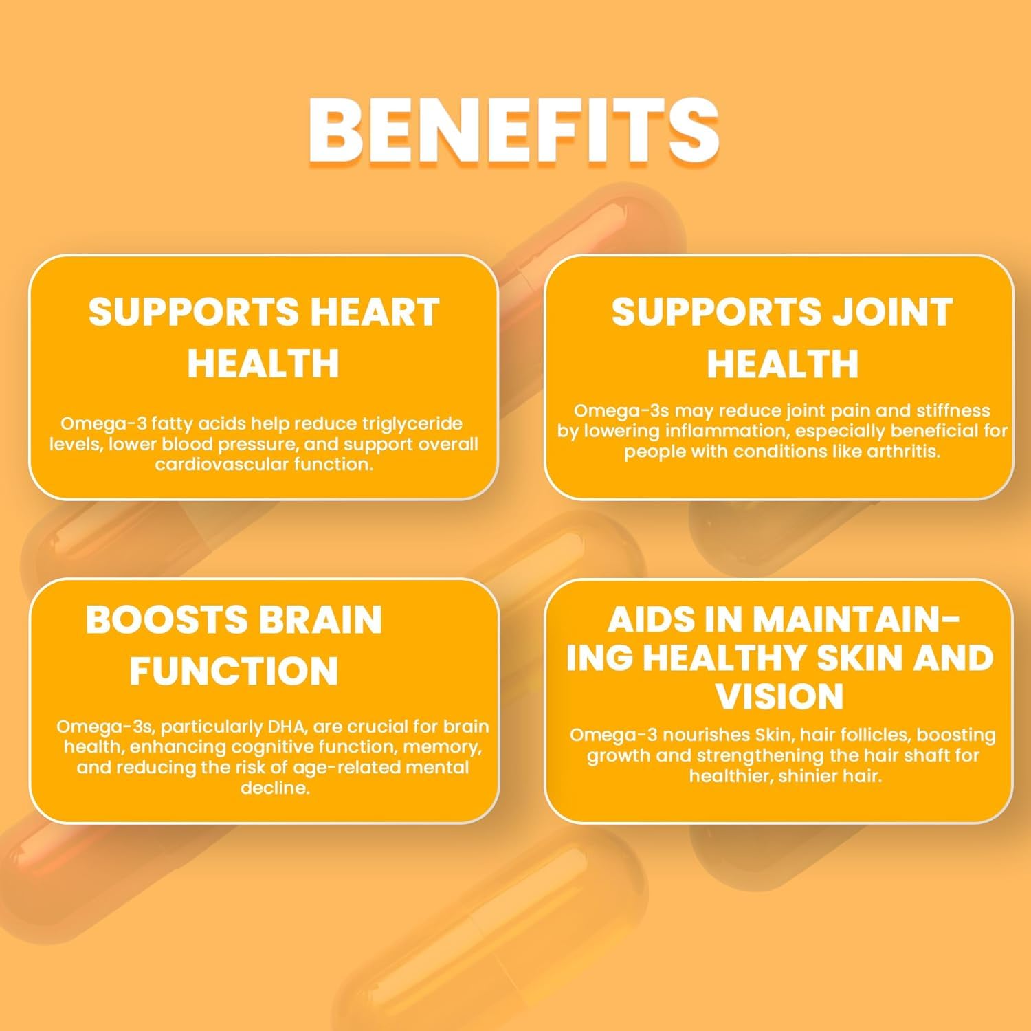 Muvicare Omega-3 Fish Oil 1000mg, 120 Capsules | High Potency EPA & DHA Omega-3 Supplement for Heart, Brain, Joint & Eye Support - Burpless Formula, No Fishy Aftertaste 3
