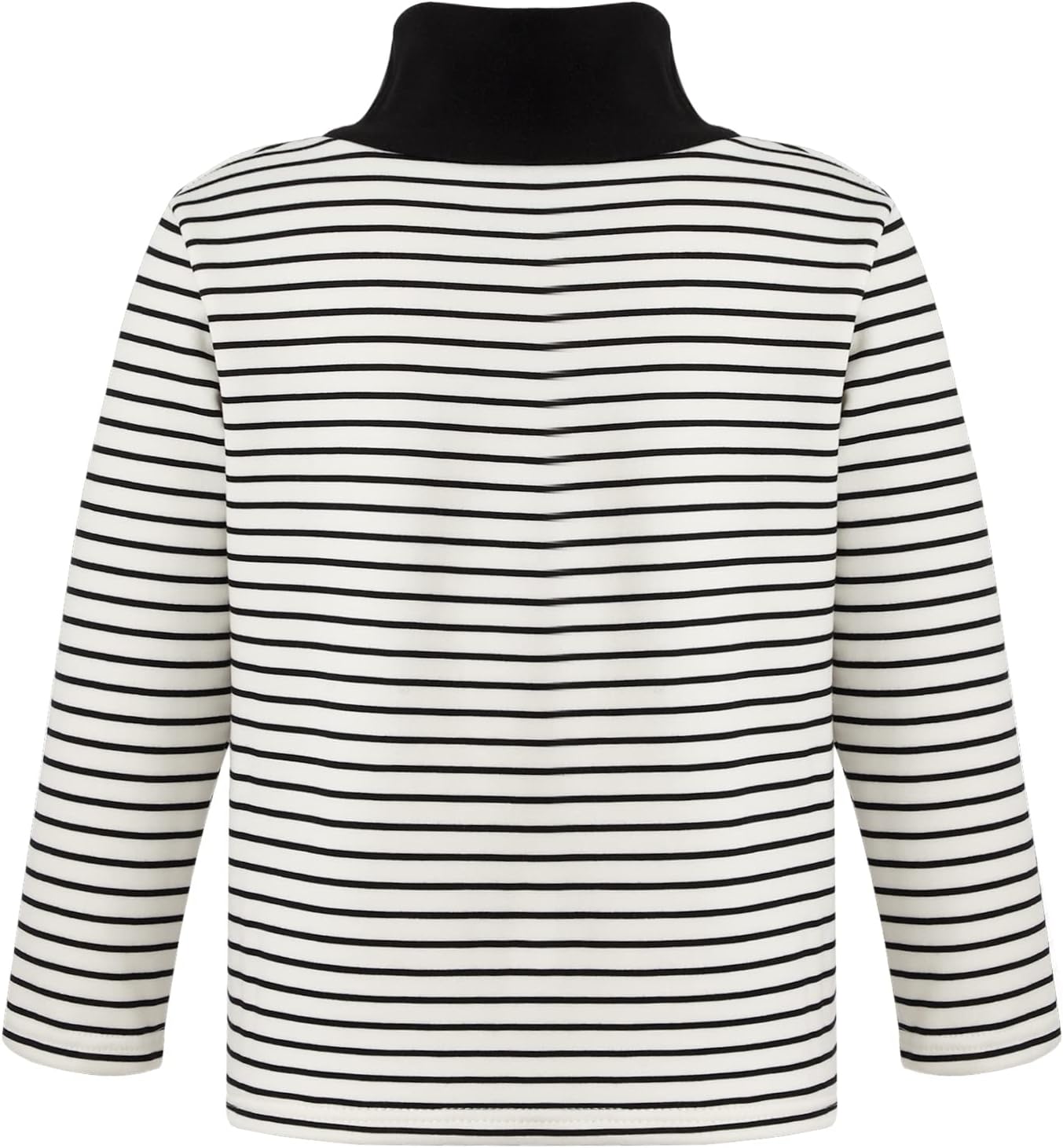Kids Boys Girls Stripe Turtleneck Long Sleeve T-Shirt Fleece Thermal Underwear Tops Tee