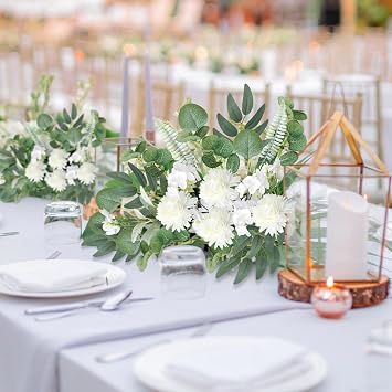 Betylifoy Pack of 65 Artificial Branches Artificial Flowers Eucalyptus Decoration Artificial Flowers Artificial Plants Green Leaves Hydrangea Flowers for Wedding DIY Bouquet Table Centrepiece Flower Arrangement