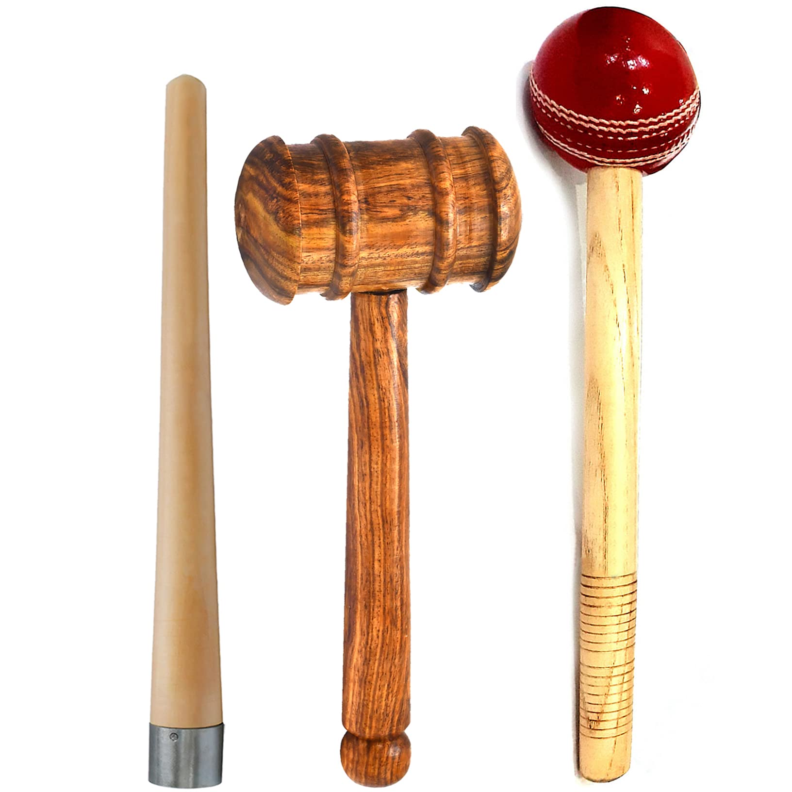 AAProTools Cricket Accessories for Men Bat Knocking Mallet with Ball Hammer