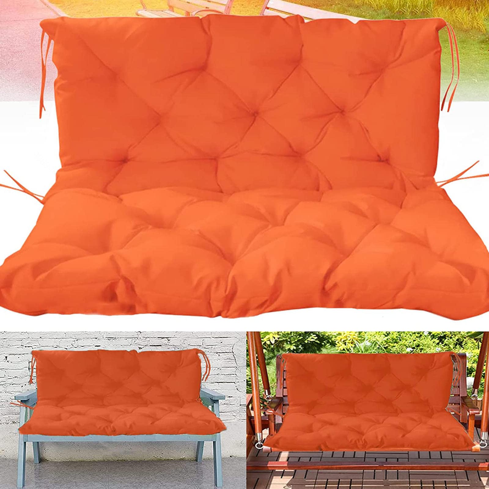 Coussins de balancelle grand confort orange 101cm avec assise rembourrée