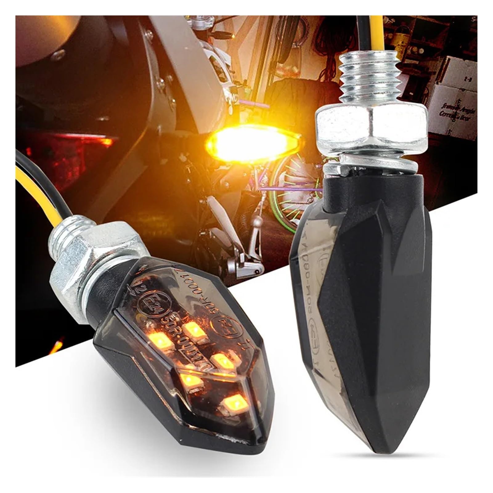 Señal LED Motocicleta Intermitente 8mm 12V Giro luz señal