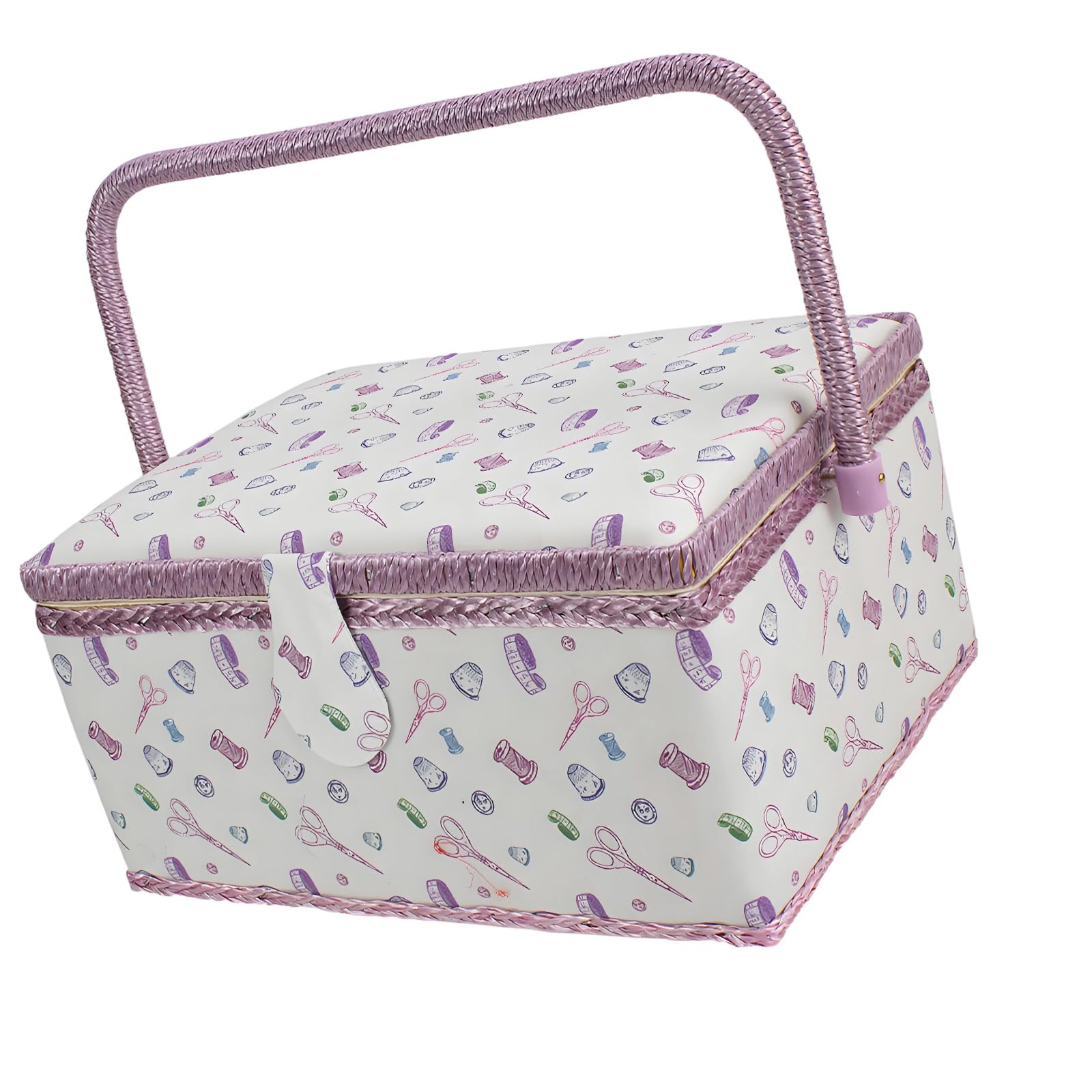 Jazuaiao Pu.rple Sewing Wood And Fabric Sewing Organizers With Large Capacity Designs For Keep Thread And Tool Tidying Wooden Thread Storage Box