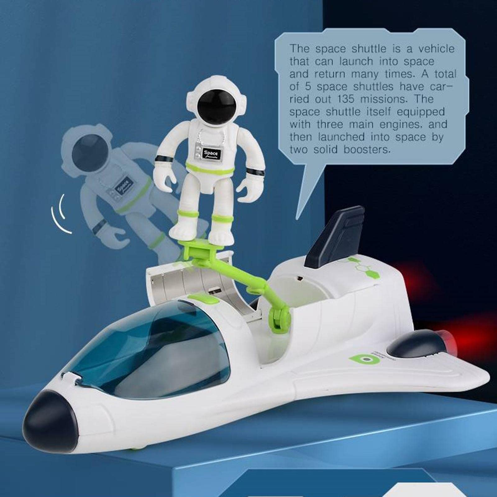 Lot de 2 véhicules jouets spatiaux avec lumières et sons pour enfants de 3 à 6 ans