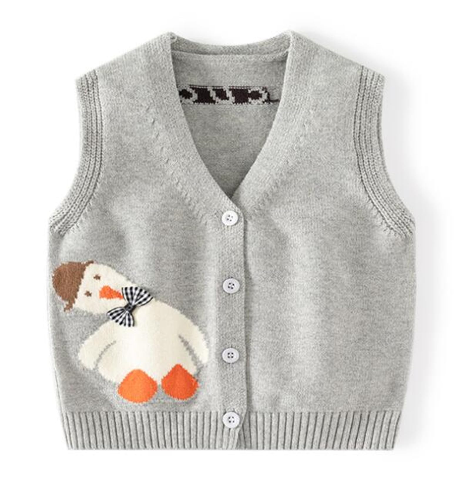 Unisex Baby Sweater Vest Knitted Soft Uniform Cotton V-Neck Sleveeless Waistcoat Vest