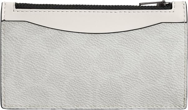Coach Men's Zip Card Holder Travel Wallet Chalk/White