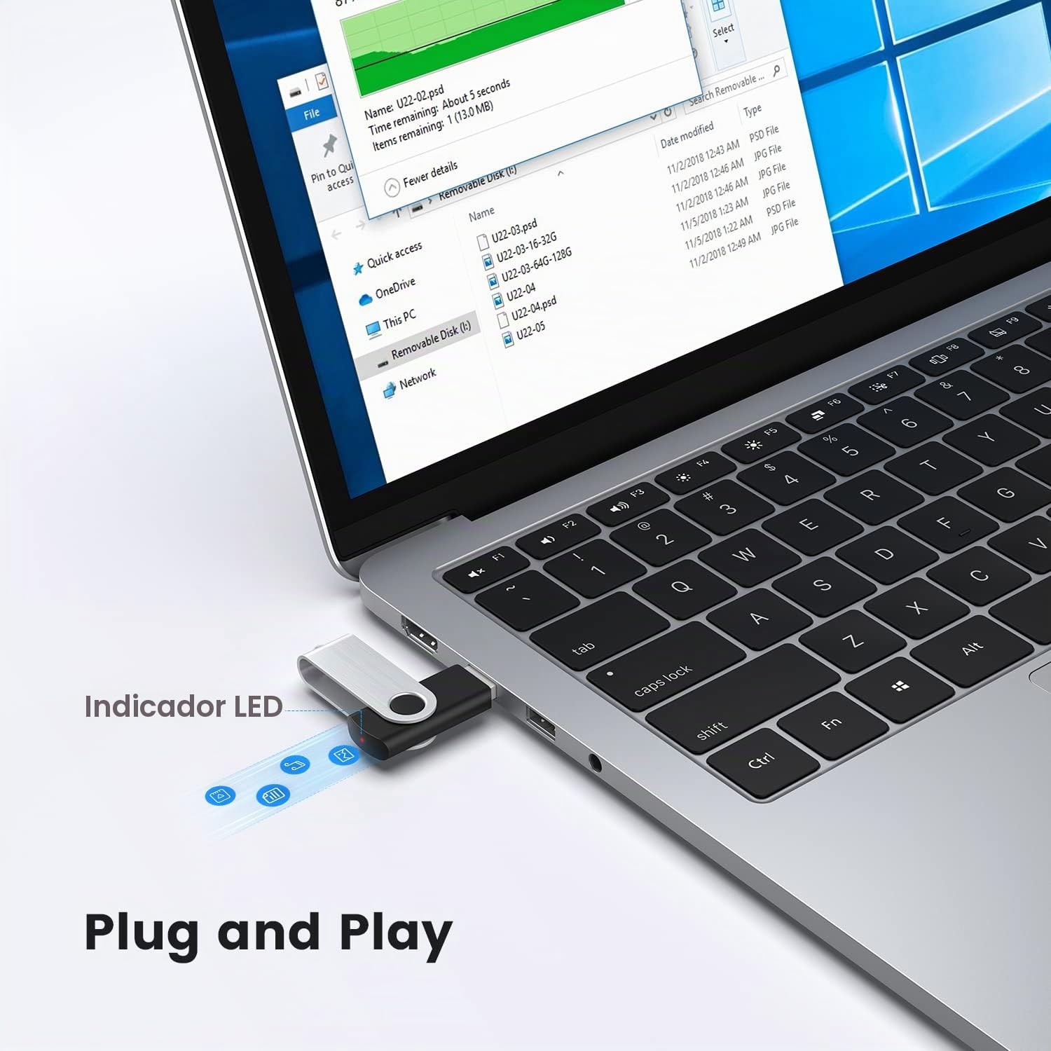 KOOTION Memoria USB 64G, 10 Piezas Pendrive USB Ligero Pequeño y Práctico Lote Pen Drive Negro USB Flash Drive para Ordenador/TV/Coche/Player, ect