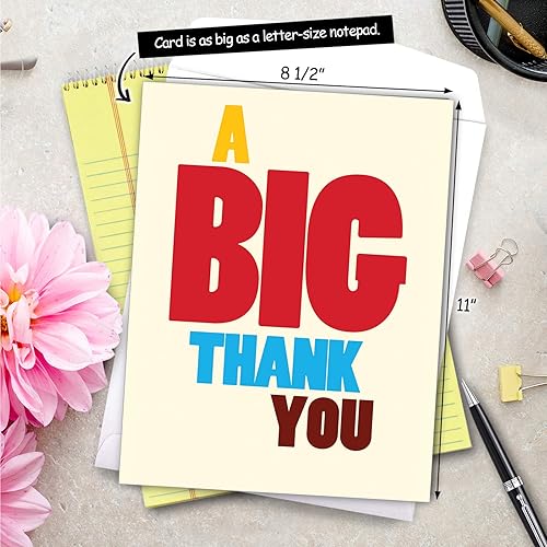 Miniatura 3 de NobleWorks - Divertida tarjeta de notas de 8.5 x 11 pulgadas con sobre, divertida tira de cómics de dibujos animados, tarjetas de tamaño jumbo de