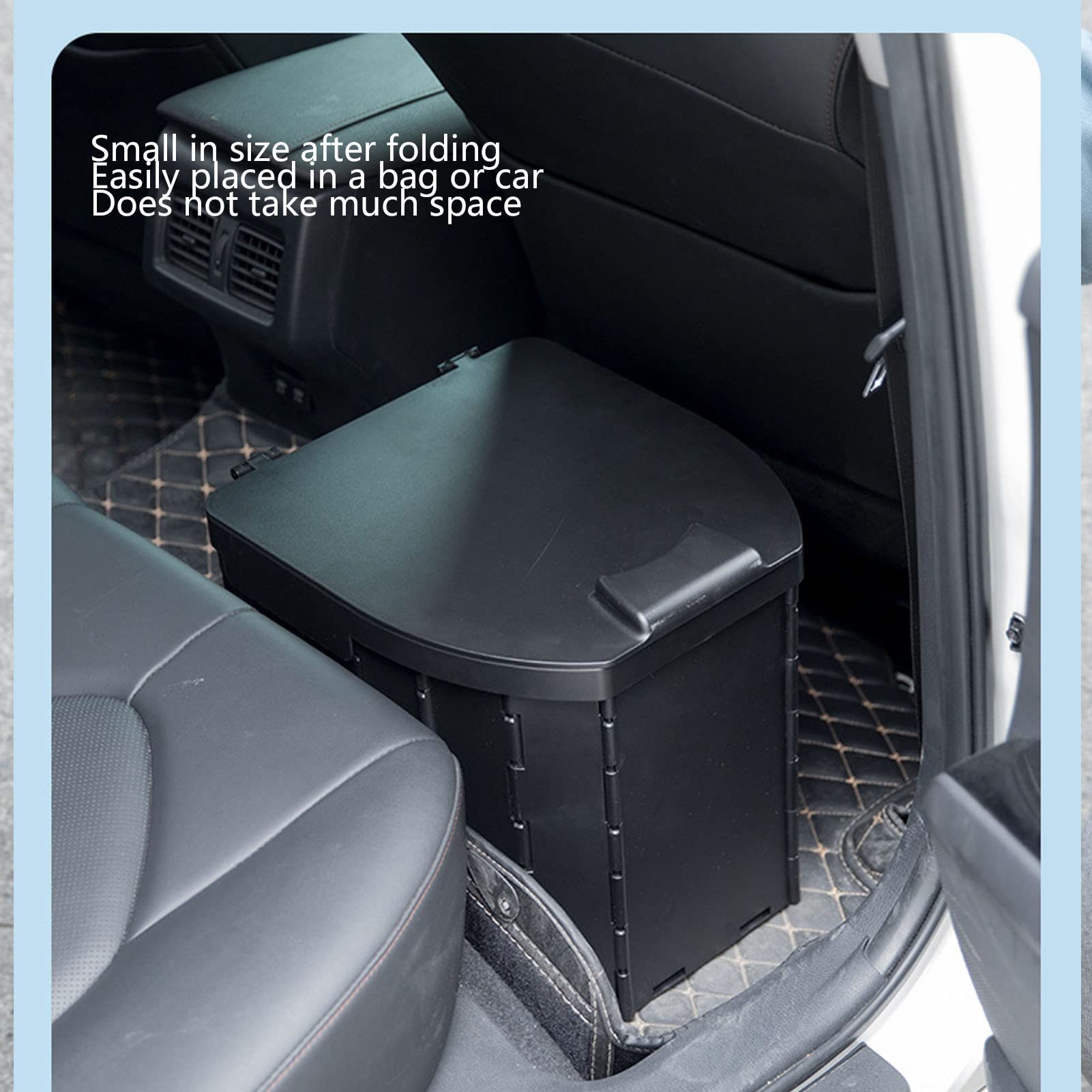 Inodoro Plegable de Viaje, Fuerte Soporte de Carga Plegable para Coche, Orinal de Viaje con Tapa para Niños y Adultos (BLACK)