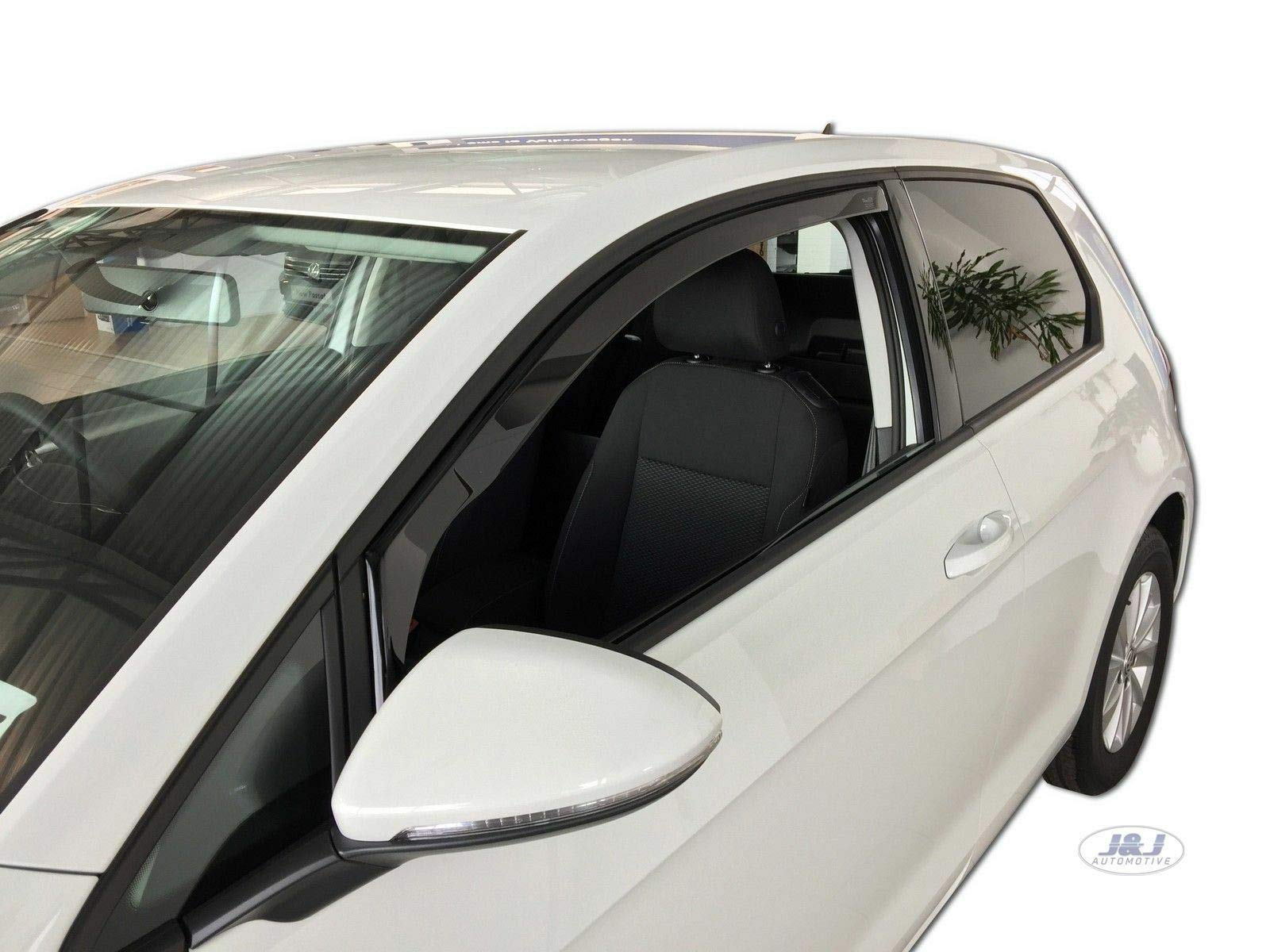J&J AUTOMOTIVE Deflettori d'Aria per Volkswagen Golf 7 3-Porte 2012-2019, Set da 2 Pezzi, Nero fumé Oscurato Heko