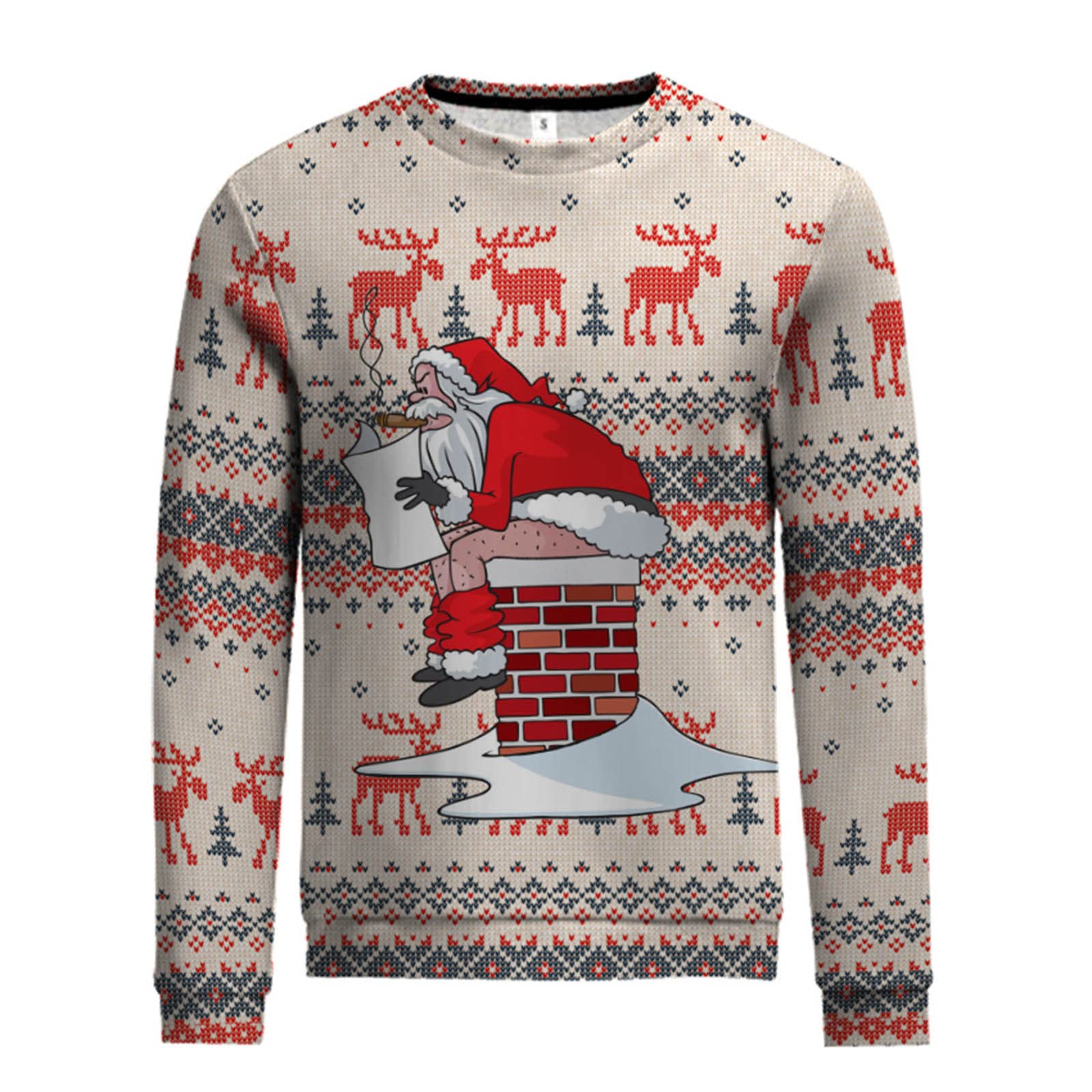 Pull De Noël Pour Homme Funny Impression Sweat De Noël Jumper Pull Moche Noel Pulls Tops À Manches Longues Hiver Pulls Chaud Moche Christmas