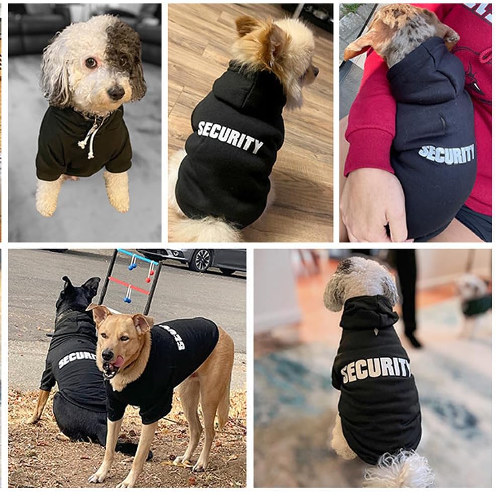 Dog Hoodie with Fleece Lining - Hooded Sweatshirt for Cold Weather Protection(Black 2XL)