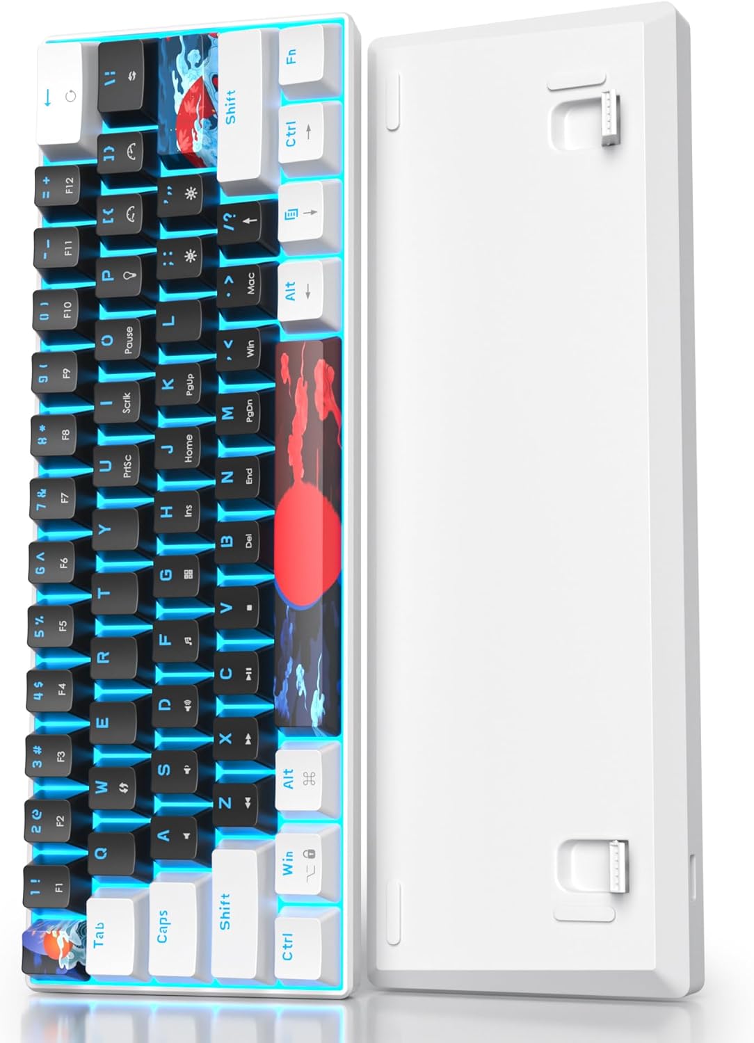 60 Percent Gaming Keyboard 61 Keys Mechanical Keyboard Ultra Compact Wird Keyboard LED Backlit with Red Switch for PC Laptop Gamer(61 Black)