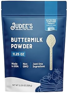 Judee’s Buttermilk Powder - 11.25oz Resealable Pouch | 100% Non-GMO, Gluten-Free & Nut-Free | Perfect for Pancakes, Fried Chicken and More | Made in USA