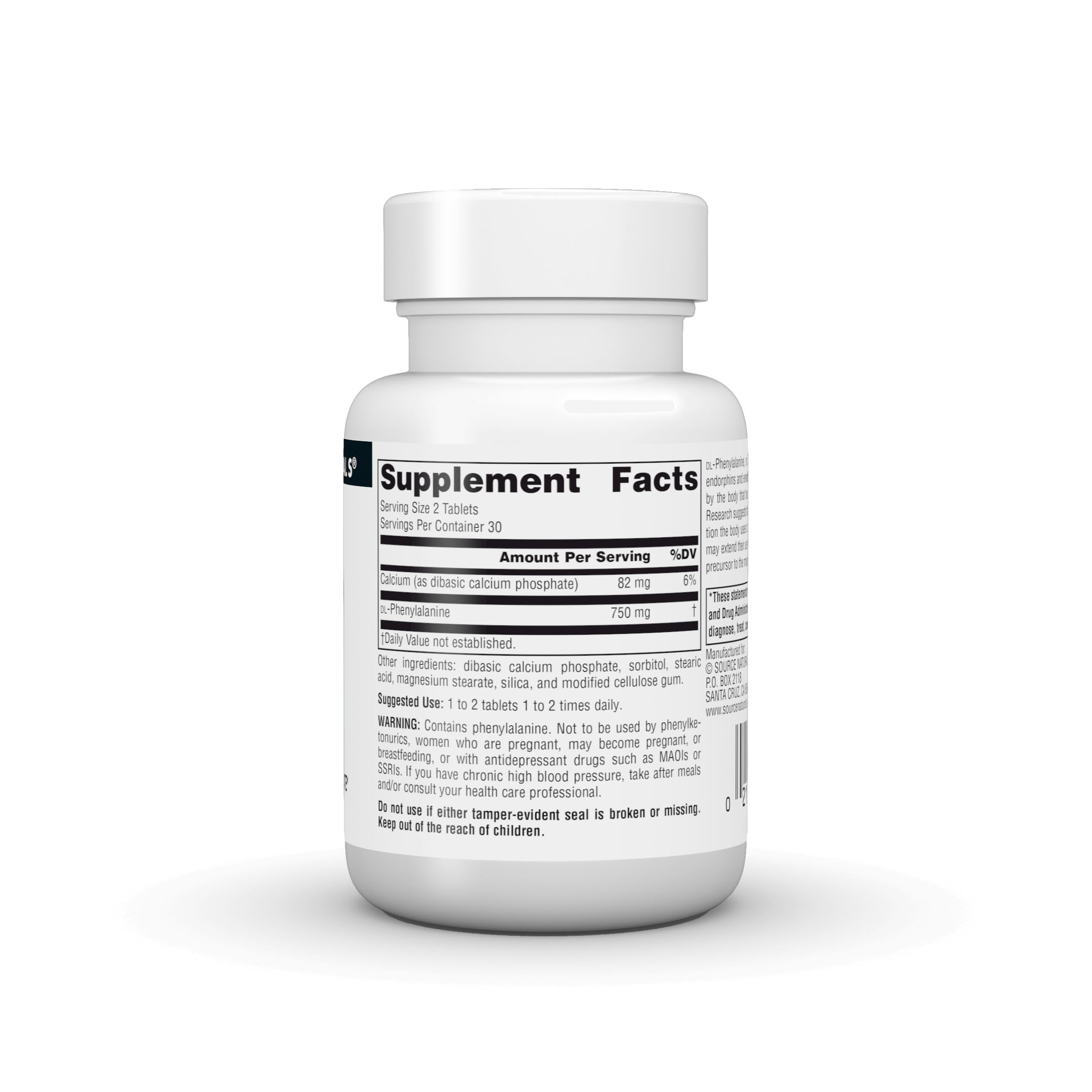 Source Naturals DLPA DL-Phenylalanine, 375mg - 60 Tablets — Amazon image 3