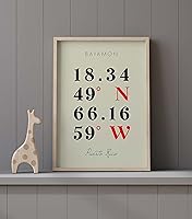 Vista 9 de Mapa de Bayamon, Puerto Rico, Coordenadas Multilíneas de Colores (8x10)