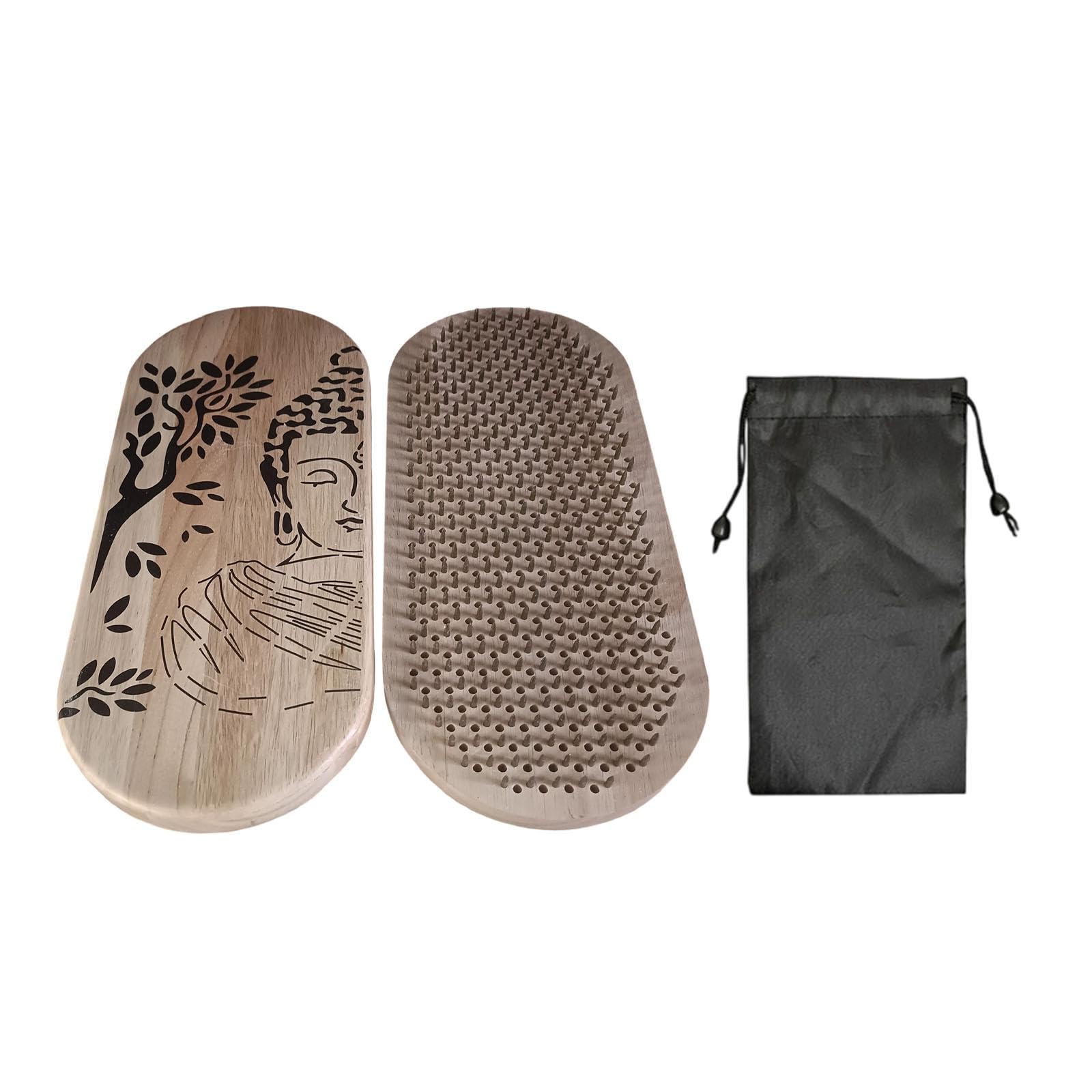 Homyl Wooden Board per Esercizi di E Meditazione Tavola per Massaggio con Chiodi Accessorio Stabile in Legno per Rilassamento E Benessere
