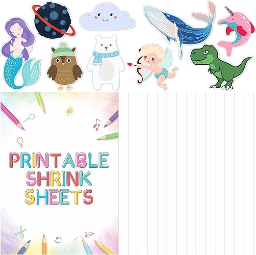 15 Sheets Printable Shrink Sheets Printable Shrink Art Paper for Inkjet Printer Shrink Film Sheets for Mothers Day Craft Making, 8.3 x 11.7 Inch / 21 x 29.5 cm