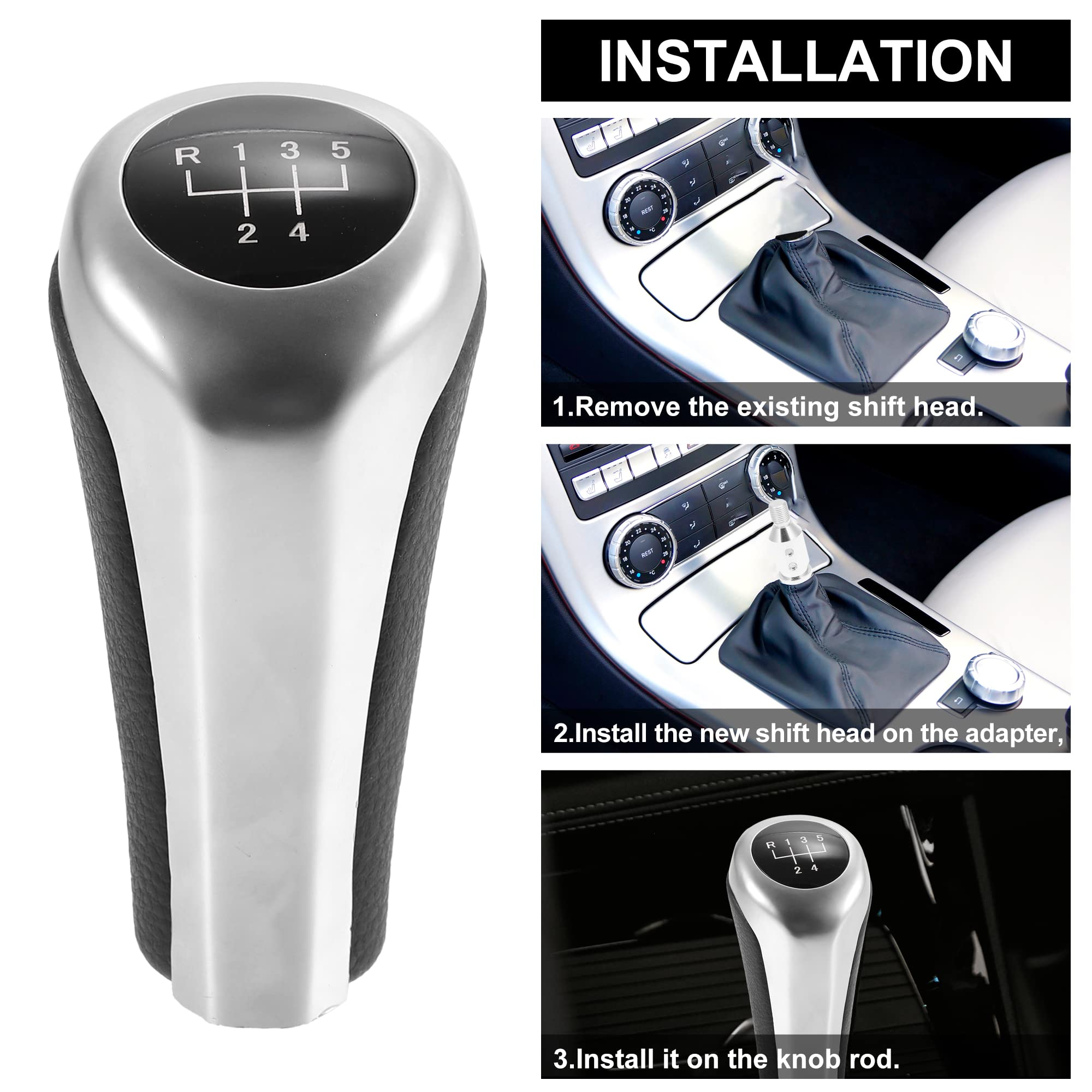 X AUTOHAUX 5 Speed Gear Shift Knob Emblem Head Badge Cover