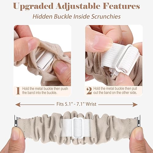 Miniatura 9 de Adorve Paquete de 5 bandas elásticas compatibles con Apple Watch de 1.496 pulgadas, 1.575 pulgadas, 1.614 pulgadas, 1.654 pulgadas, 1.732 pulgadas,