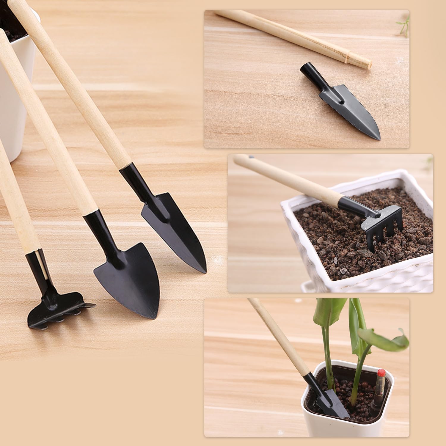 Cayway 25 PCS Attrezzi da Giardino in Miniatura, Giardinaggio in Miniatura Casa Delle Bambole, Giardino in Miniatura Decorazioni per Case Delle Bambole