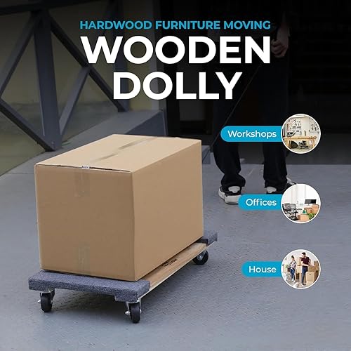 Miniatura 7 de Simpli-Magic 79545 76 x 46 cm. Mueble de madera dura para mudanzas Dolly, con ruedas giratorias Mover Dollies, 907 kg de capacidad, paquete de dos