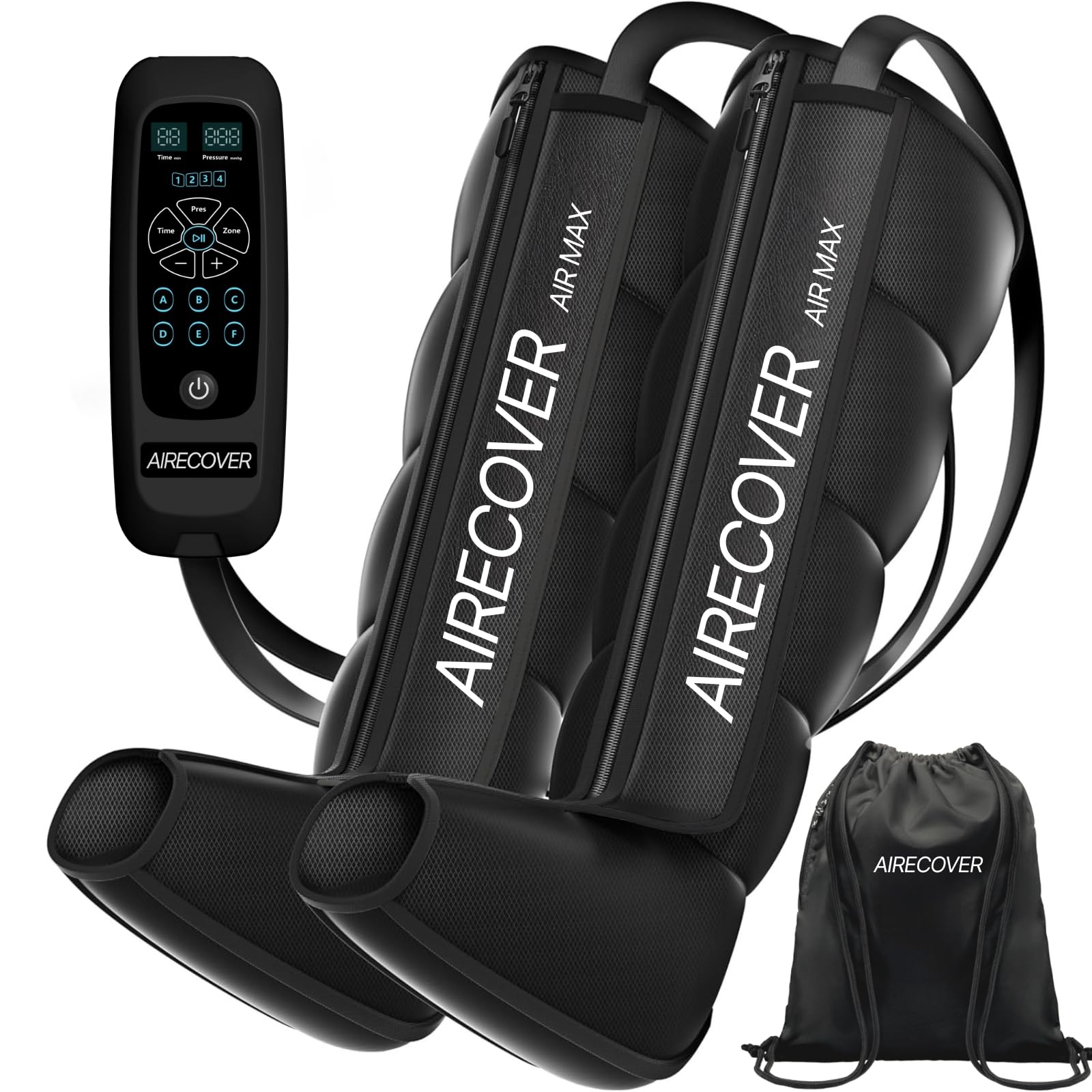 Presoterapia para Casa, Masajeador Piernas con 4 Cámaras para Mejorar la Circulación Sanguínea y Drenaje Linfático, Recovery Boots para Relajación Muscular y Aliviar el Dolor (M:160-175CM)