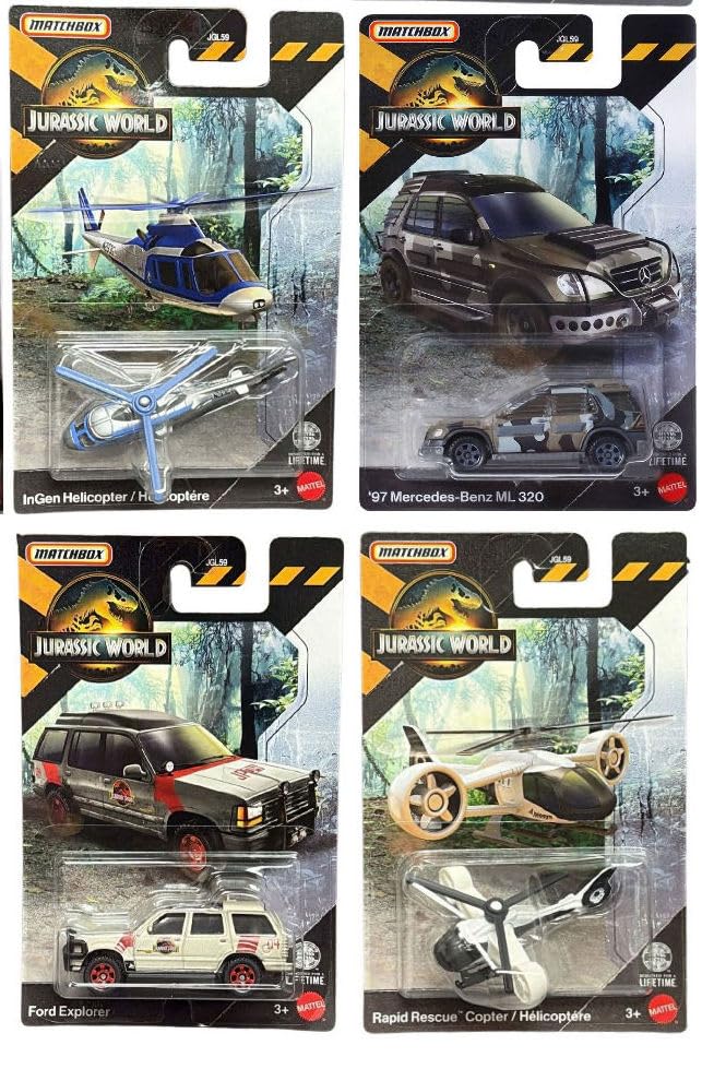Matchbox Jurassic World Colección de Vehículos a Escala 17 pcs miniatura 4