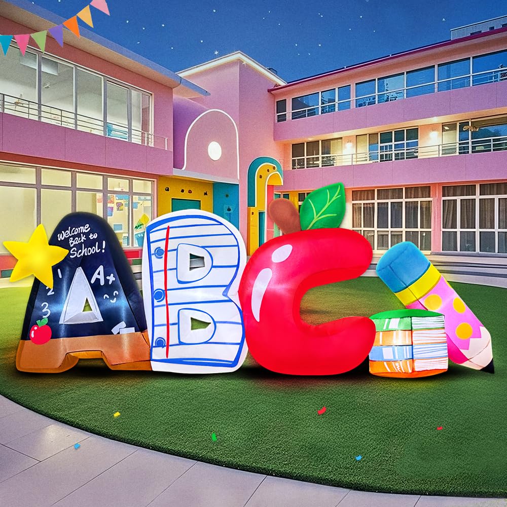 Décoration gonflable de jardin ABC pour la rentrée des classes