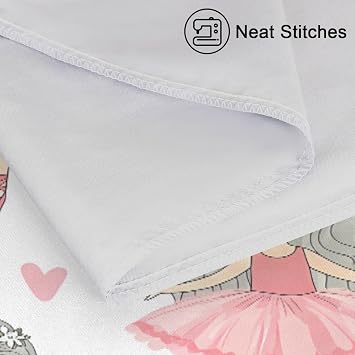 AUUXVA Girl Satin Pillowcase for Hair and Skin, Queen Size Ballet Ballerina Princess Pillow Sham with Envelope Closure Decorative Pillow Cover for Bedroom Cute Kids Pillow Case
