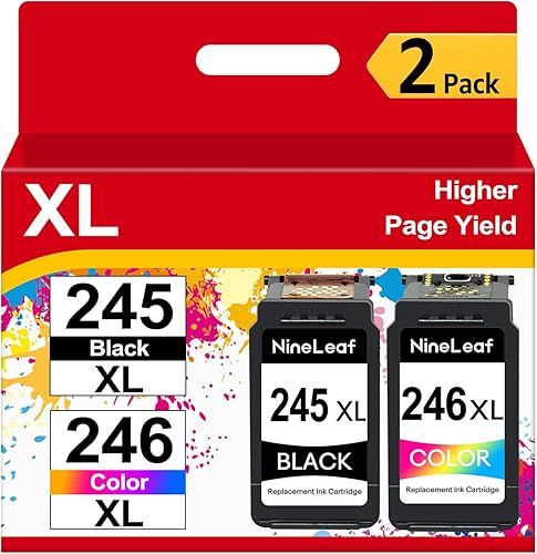 NineLeaf Cartucho de tinta remanufacturado compatible con Canon PG-245XL CL-246XL PG-243 CL-244 PIXMA MG2520 MG2920 MG2922 MG2924 MG2420 MG2522