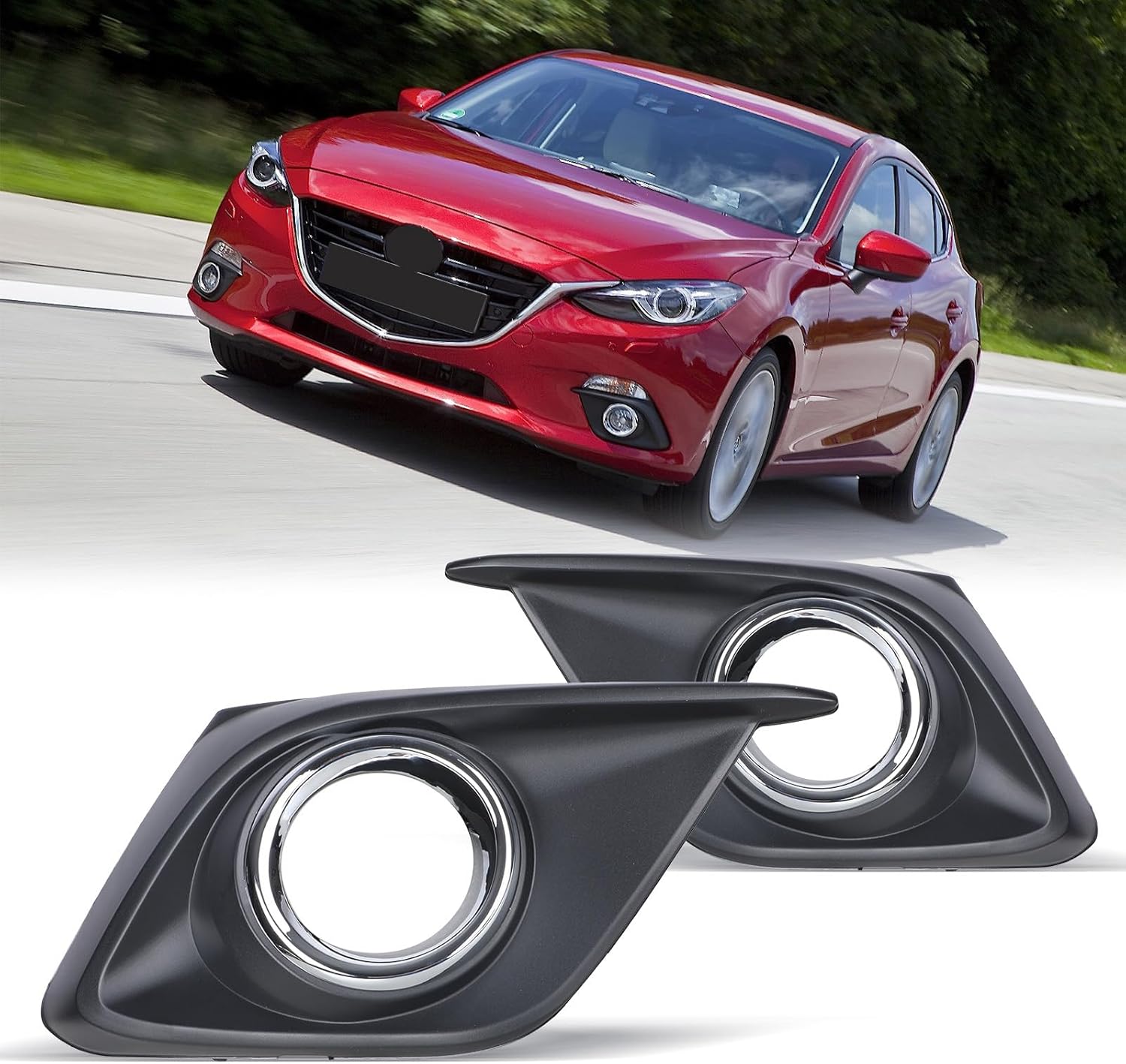 Fog Lights for Mazda 3 2014-2016 with Bulbs H11 12V 55W Driving Lamps Replacement Included Wiring Kit & Switch-1 Pair(Clear Lens)