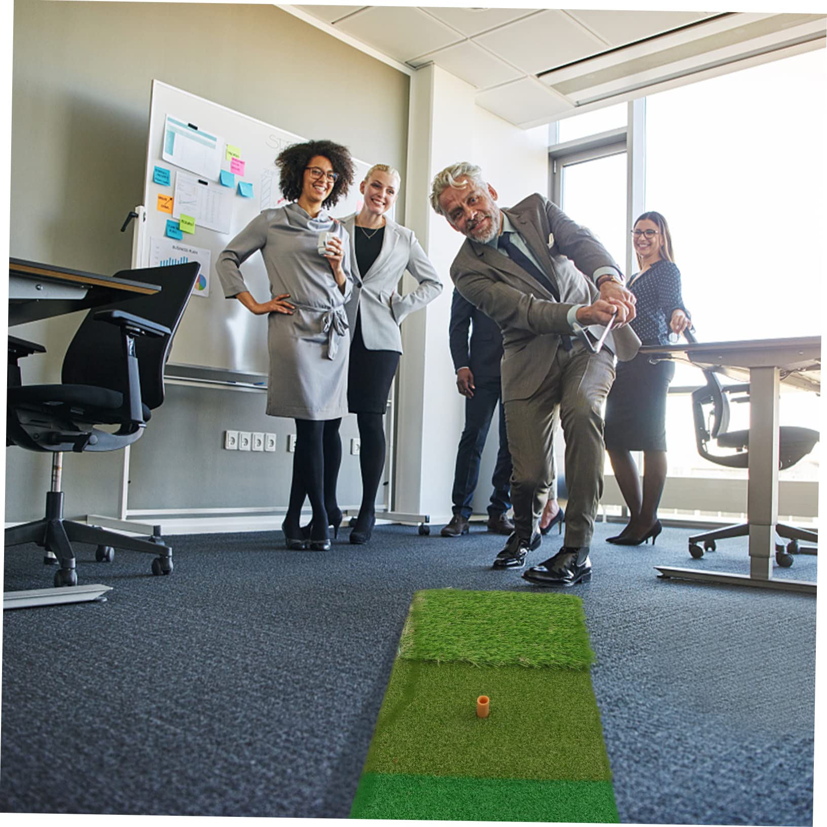 KOMBIUDA Portable Swing Mat for Golf Practice 30x60cm Hitting Mat Real Grass Feel Training Aid 3