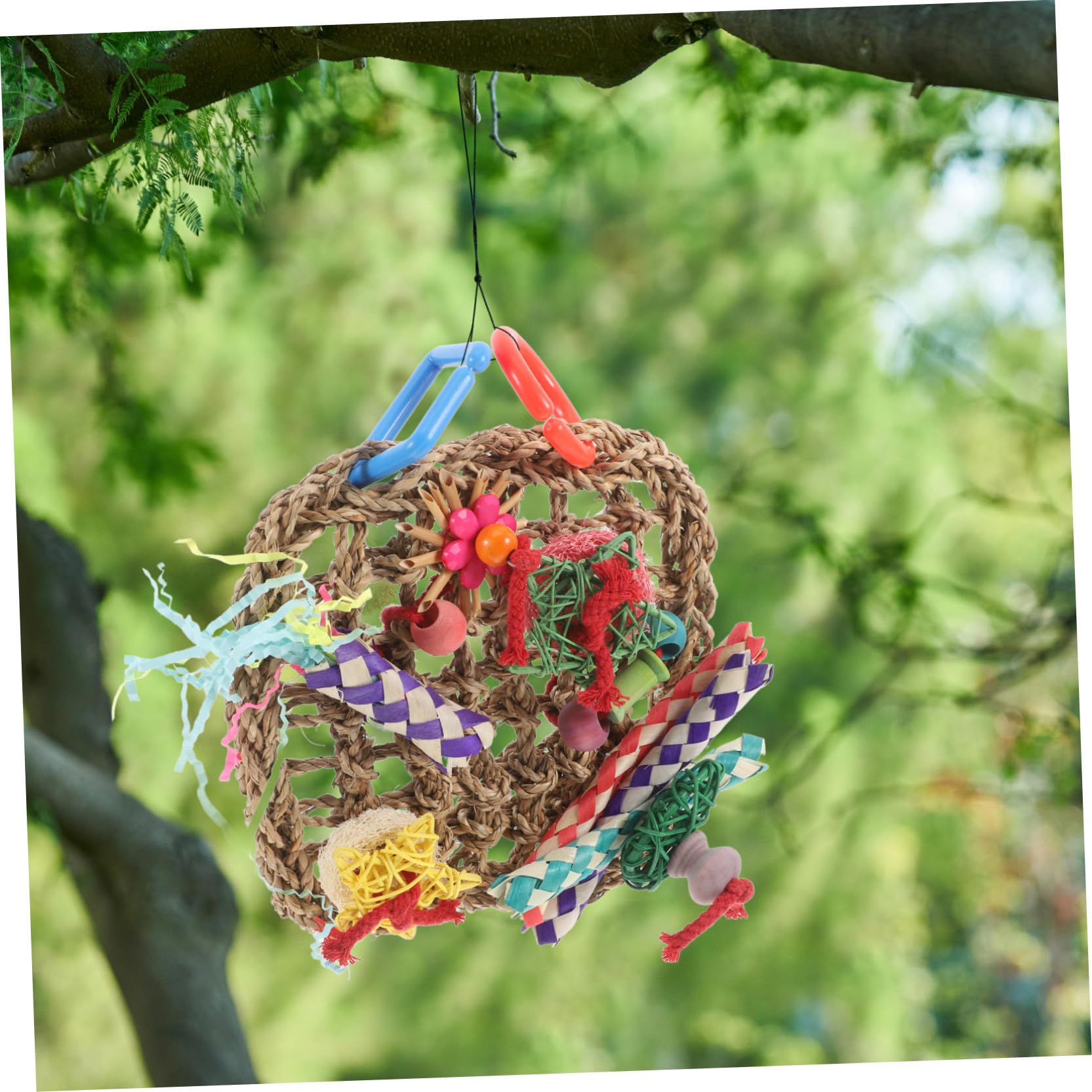 Happyyami 3stücke Vogelspielzeug Für Papageien Woven Foraging Mat Mit Kletteroption Für Kletter Und Spielspaß Sicheres Naturmaterial Für Vögel Dekorative Vogelhänge Für Käfige