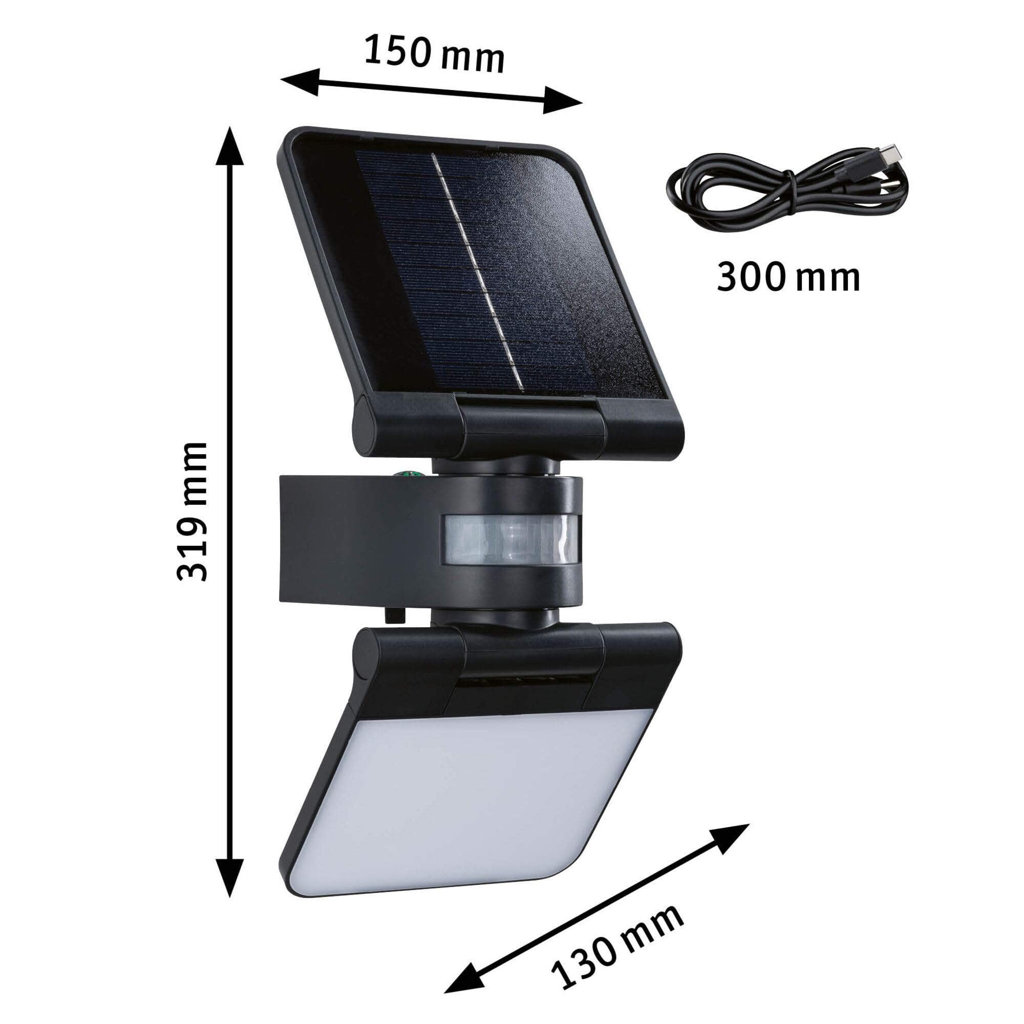 Paulmann Outdoor reflektor solarny Lesla IP65 3000 K USB PIR antracyt 94609