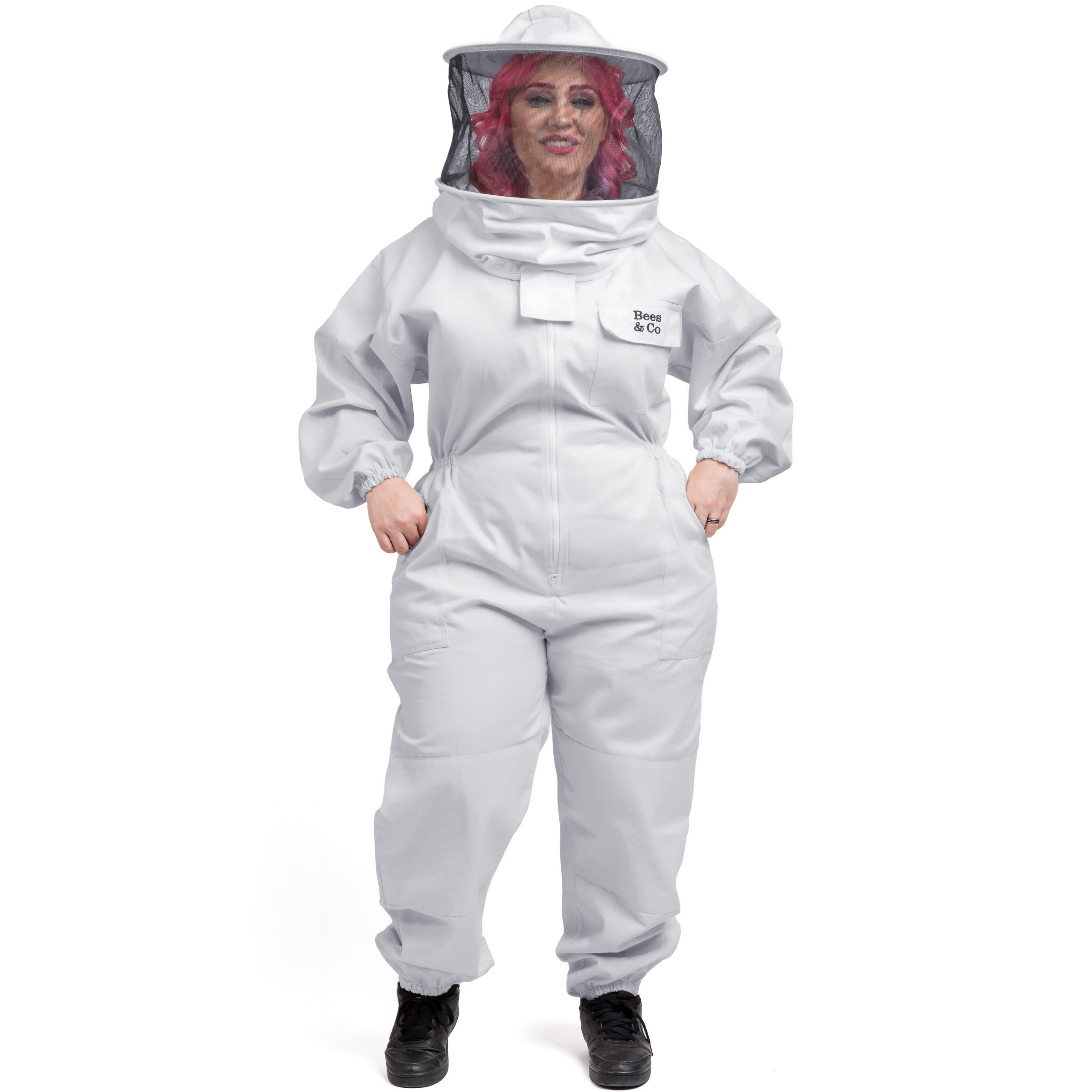 Bees & Co Plus U73 Imkeranzug aus natürlicher Baumwolle mit Rundschleier, 4XL