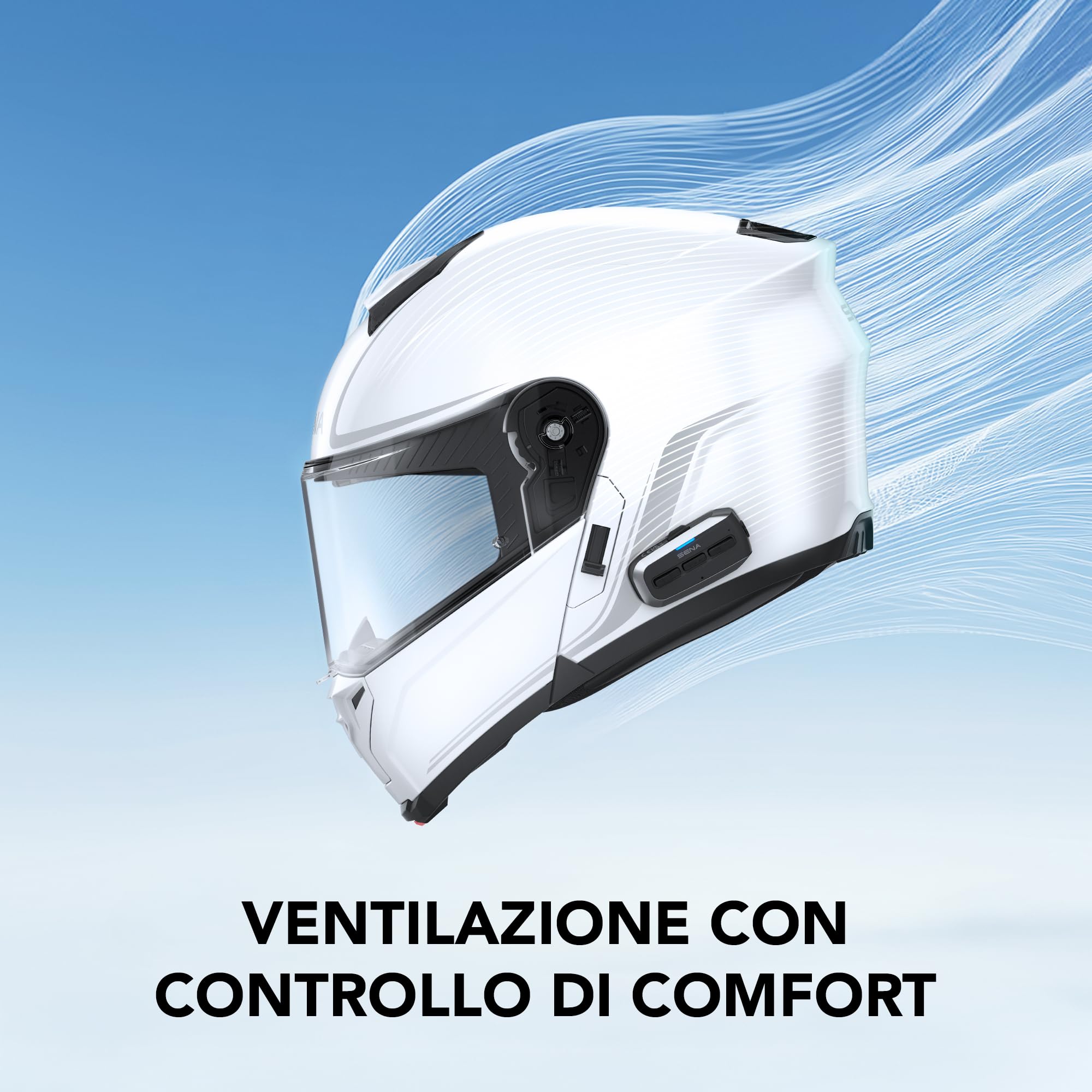 Sena Outrush 2 - Outrush 2 Casco modulare Intelligente per Moto con connettività Bluetooth e interfono Mesh Unisex Adulto
