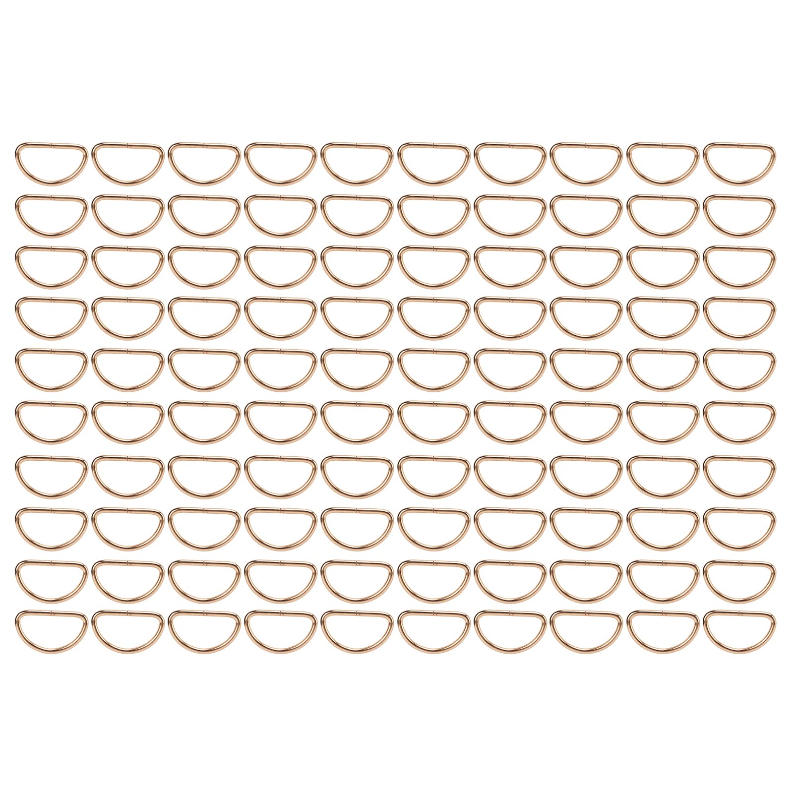 Anillos de metal en forma de D, 100 unidades, anillos semicirculares en forma de D para collares de perro (Oro 3x32x17mm)