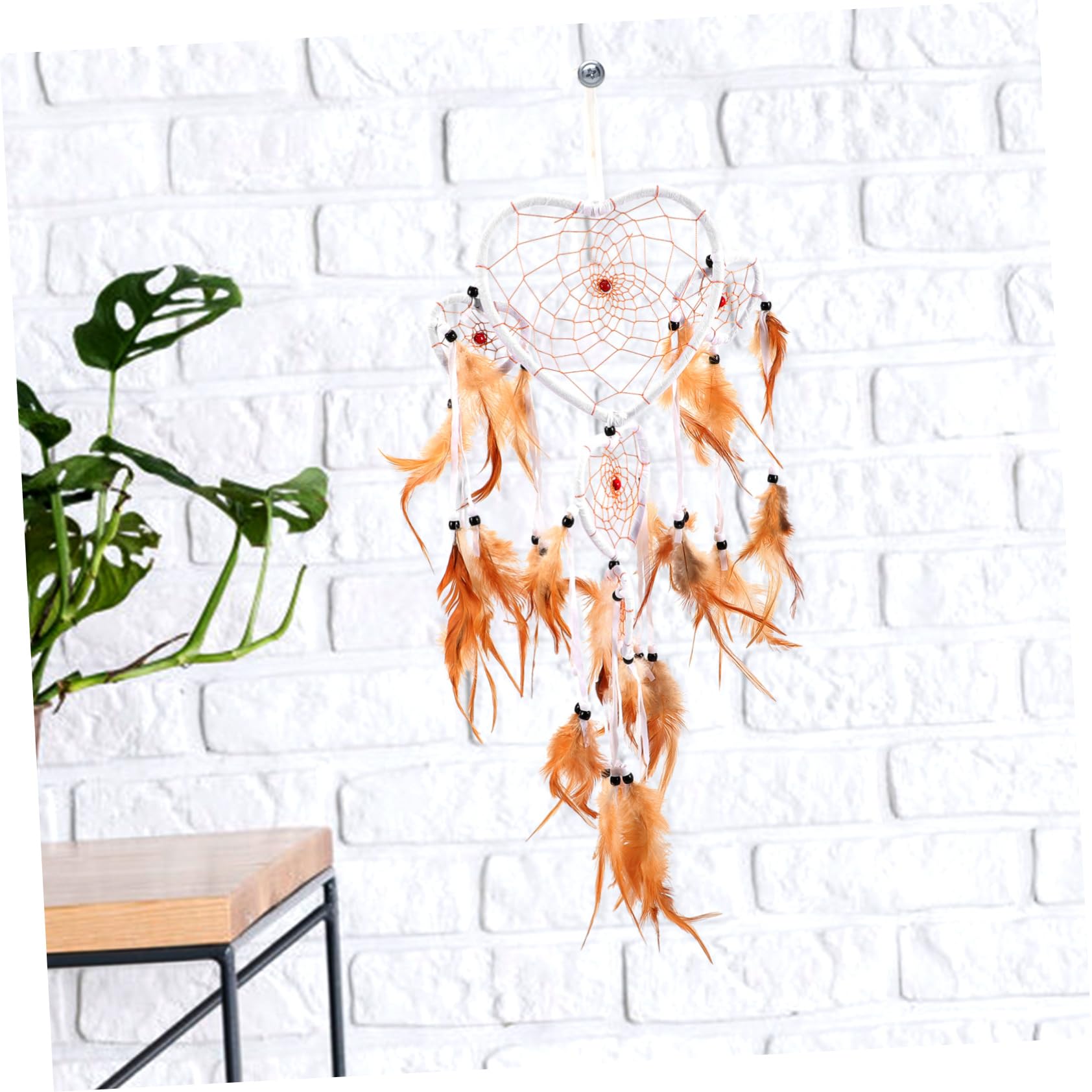 Zerodeko 3stücke Delicate Plume Dreamcatcher Dekoration Für Zuhause Herzförmiger Makramee Mit Federn Für Wohnzimmer Und Schlafzimmer Schafft Eine Romantische Atmosphäre