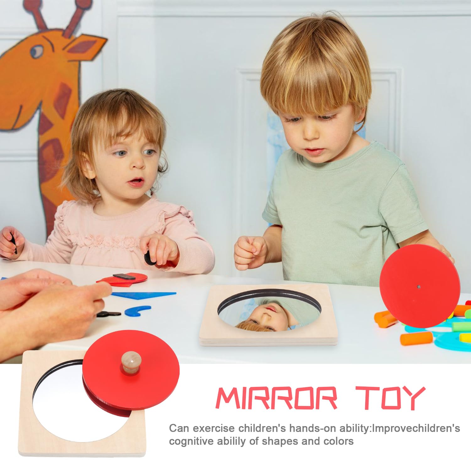 Miroir Montessori Sensoriel pour Bébé - Jouet Nouveau-né avec Miroir - Idée Cadeau pour Nouveau-né