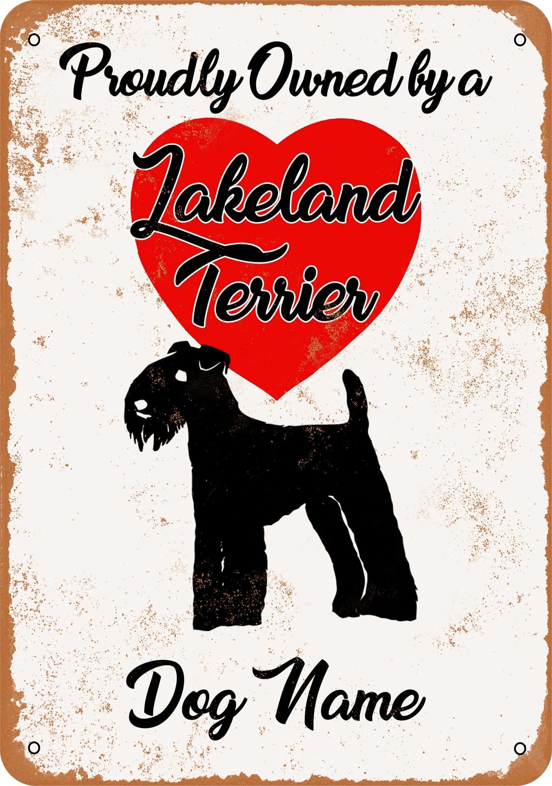 Miaomansenstore Metal Sign - Custom Dog Name - Lakeland Terrier - Vintage Look Home Decor