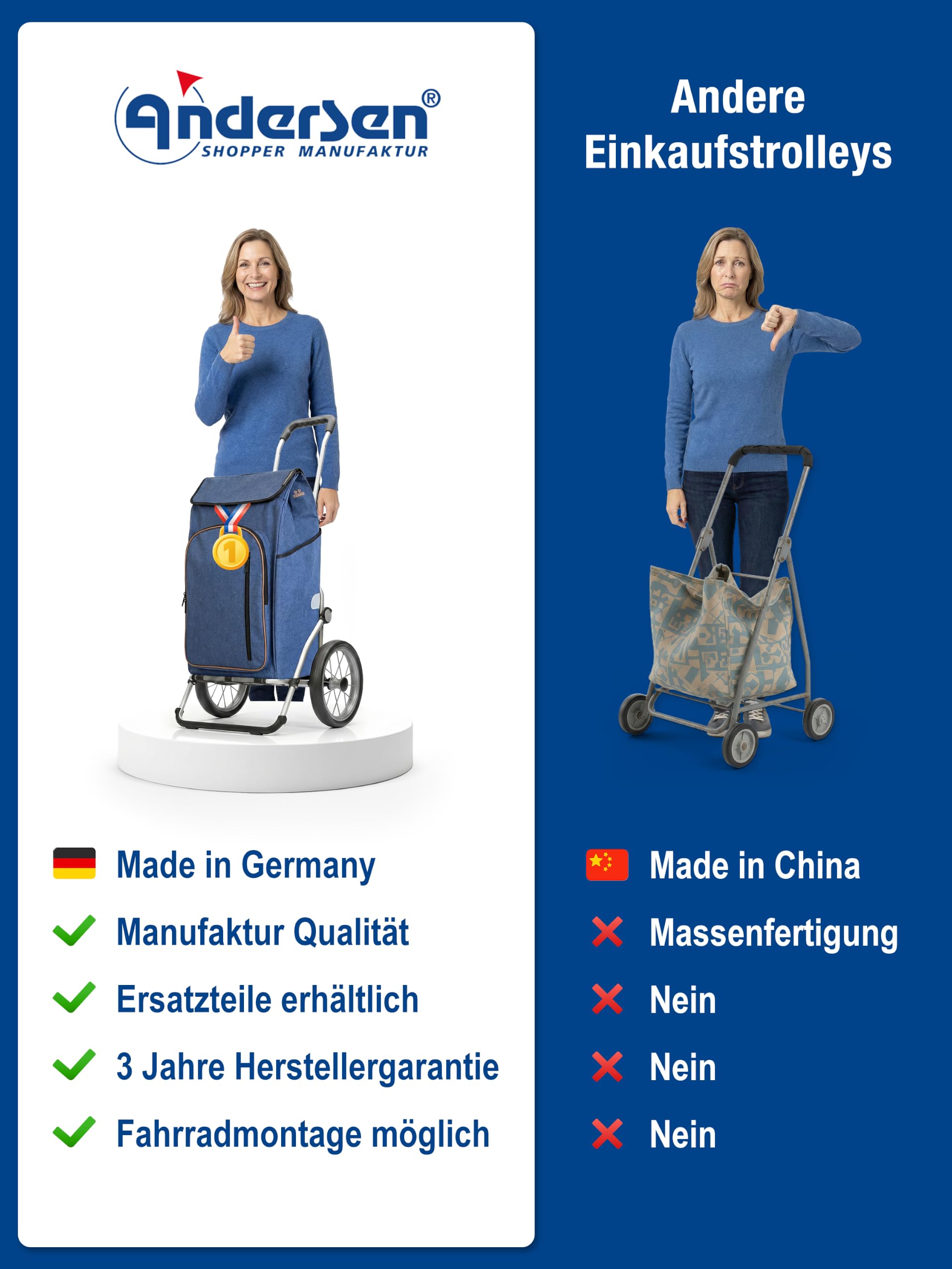 Andersen Einkaufstrolley - klappbar - 61 Liter - mit Kühlfach