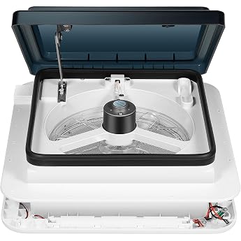 Wohnmobil Dachventilator RV Dachl fter Reversibel Bel ftung f r Wohnmobil RV Dachventilator Extrem Ger uscharm IP68 Wasserdicht mit 10 Schaufeln 4 LED Beleuchtung 12V Abluftventilator